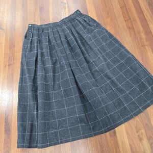 Vintage Wool Blend Windowpane Plaid 4 Button Side Details Size Small/Medium
